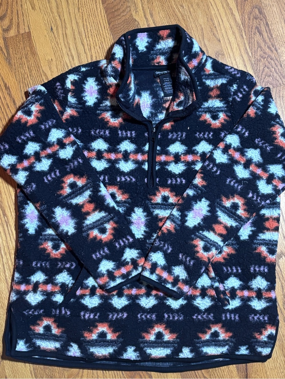 Wrangler Retro Western Fleece Pullover L Cowgirl Ranch Rodeo Southwestern